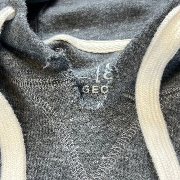 George Hoodie Large Heather Gray Drawstring Pullover Soft Cozy Casual Jumper - Picture 8 of 8